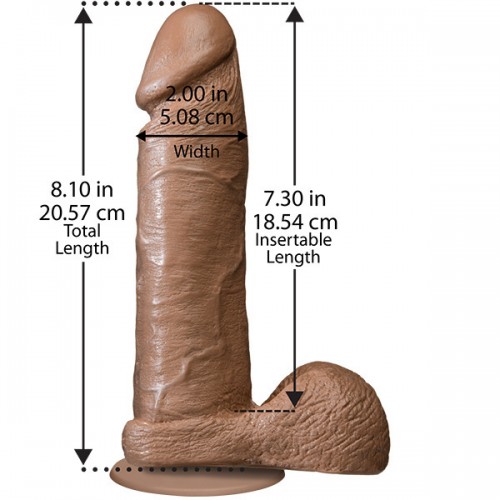 The Realistic Cock 8 Inch Dildo Flesh Brown The Realistic Cock 8 Inch Dildo Flesh Brown