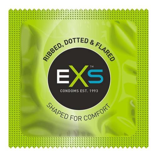 EXS Comfy Fit Ribbed and Dotted Condoms 12 Pack EXS Comfy Fit Ribbed and Dotted Condoms 12 Pack