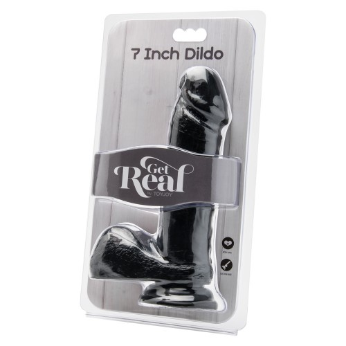 ToyJoy Get Real 7 Inch Dong With Balls Black ToyJoy Get Real 7 Inch Dong With Balls Black