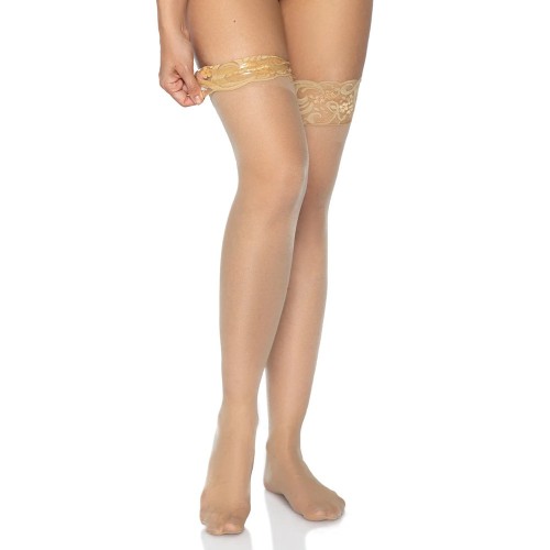 Leg Avenue Stay Up Sheer Thigh Hold Ups Nude UK 6 to 12 Leg Avenue Stay Up Sheer Thigh Hold Ups Nude UK 6 to 12