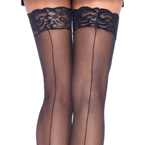 Leg Avenue Sheer Stockings With Backseam Black UK 6 to 12 Leg Avenue Sheer Stockings With Backseam Black UK 6 to 12