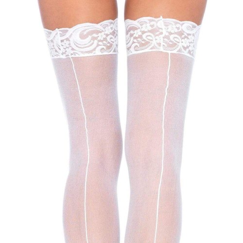 Leg Avenue Sheer Stockings With Backseam White UK 6 to 12 Leg Avenue Sheer Stockings With Backseam White UK 6 to 12