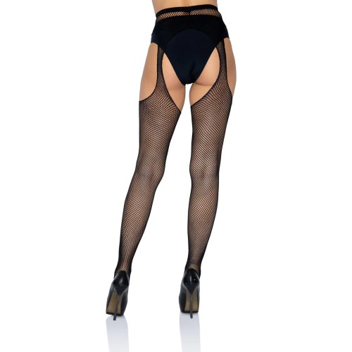 Leg Avenue Fishnet Suspender Pantyhose Black UK 6 to 12 Leg Avenue Fishnet Suspender Pantyhose Black UK 6 to 12