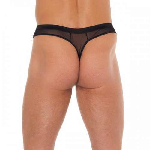 Mens Black GString With Penis Sleeve Mens Black GString With Penis Sleeve
