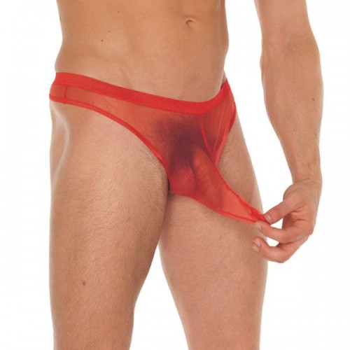 Mens Red GString With Penis Sleeve Mens Red GString With Penis Sleeve