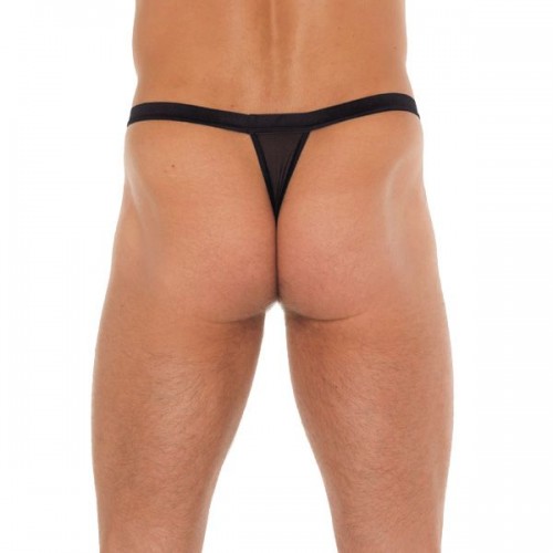 Mens Black GString With Red Pouch Mens Black GString With Red Pouch