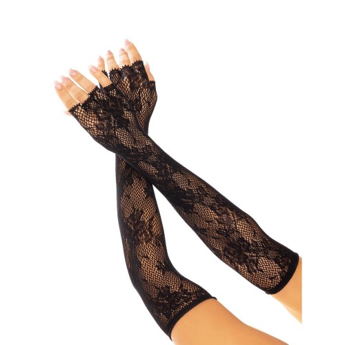 Leg Ave Floral Net Fingerless Gloves Black Leg Ave Floral Net Fingerless Gloves Black