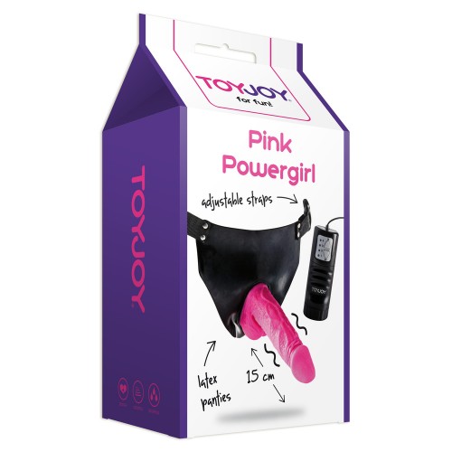 ToyJoy Pink Powergirl Strap On Vibrating Dong ToyJoy Pink Powergirl Strap On Vibrating Dong