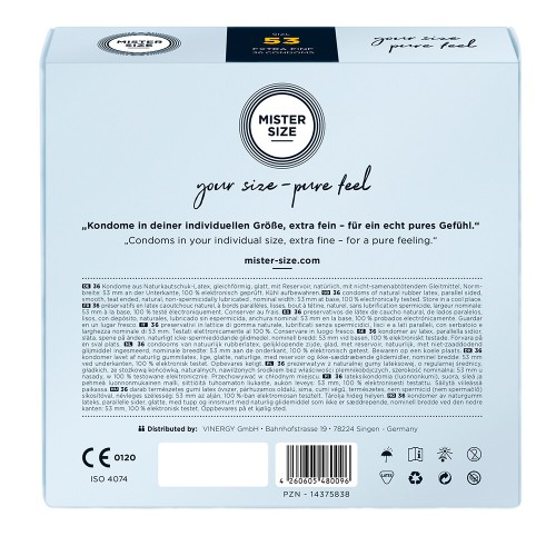 Mister Size 53mm Your Size Pure Feel Condoms 36 Pack Mister Size 53mm Your Size Pure Feel Condoms 36 Pack