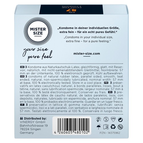 Mister Size 57mm Your Size Pure Feel Condoms 3 Pack Mister Size 57mm Your Size Pure Feel Condoms 3 Pack