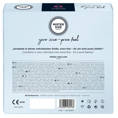 Mister Size 64mm Your Size Pure Feel Condoms 36 Pack Mister Size 64mm Your Size Pure Feel Condoms 36 Pack