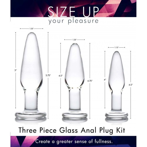 XR Dosha 3 Piece Glass Anal Plug Kit XR Dosha 3 Piece Glass Anal Plug Kit