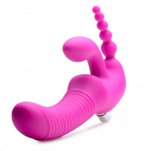 XR Regal Rider Vibrating Silicone Strapless Strap On Triple G Di XR Regal Rider Vibrating Silicone Strapless Strap On Triple G Di