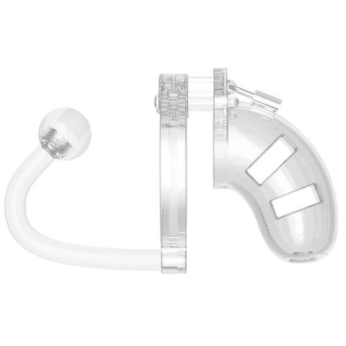 Man Cage 10 Male 3.5 Inch Clear Chastity Cage With Anal Plug Man Cage 10 Male 3.5 Inch Clear Chastity Cage With Anal Plug