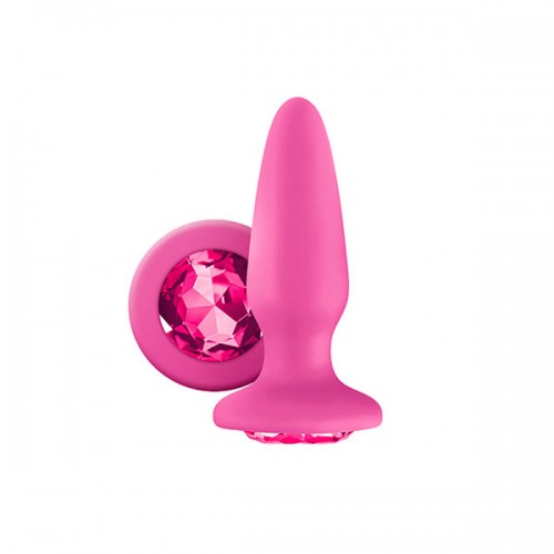 Glams Silicone Rainbow Gem Butt Plug Pink Glams Silicone Rainbow Gem Butt Plug Pink