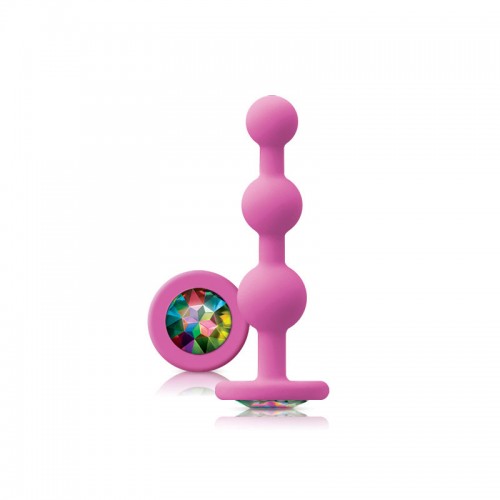 Glams Pink Ripple Anal Plug Rainbow Gem Glams Pink Ripple Anal Plug Rainbow Gem
