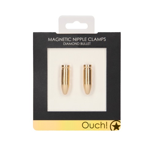 Ouch Magnetic Nipple Clamps Diamond Bullet Gold Ouch Magnetic Nipple Clamps Diamond Bullet Gold