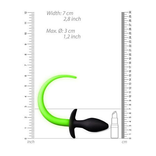 Glow In The Dark Puppy Tail Butt Plug Glow In The Dark Puppy Tail Butt Plug