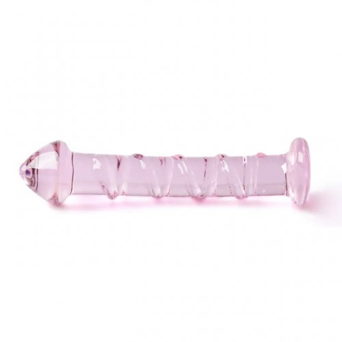 Textured Pink Glass Dildo Textured Pink Glass Dildo