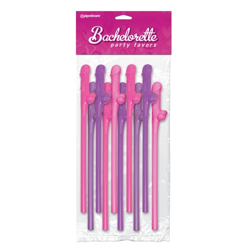 Bachelorette Party Favors 10 Pecker Straws Pink And Purple Bachelorette Party Favors 10 Pecker Straws Pink And Purple
