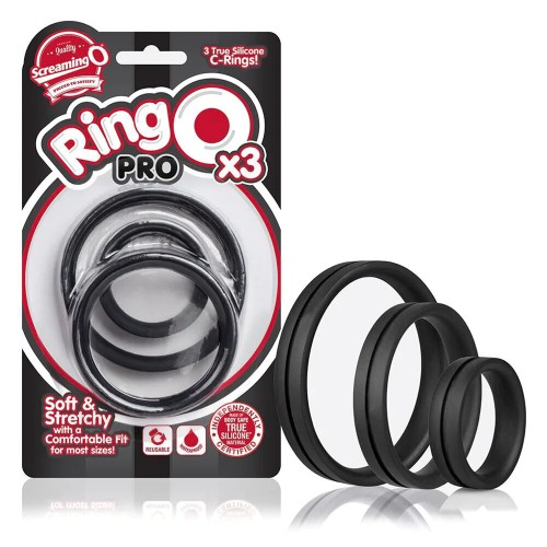 Screaming O RingO Pro X3 Cock Rings Black Screaming O RingO Pro X3 Cock Rings Black