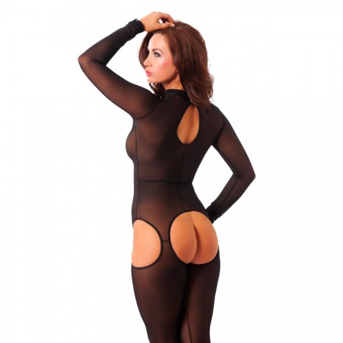 Sensual Black Open Crotch Catsuit Sensual Black Open Crotch Catsuit