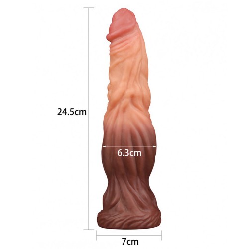 Lovetoy 9.5 Inch Dual Layered Silicone Cock Flesh Brown Lovetoy 9.5 Inch Dual Layered Silicone Cock Flesh Brown