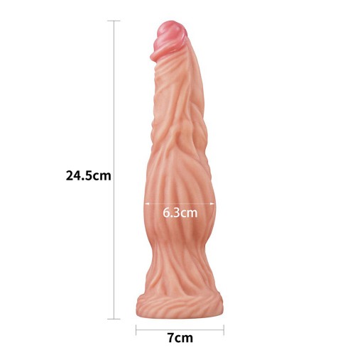Lovetoy 9.5 Inch Dual Layered Silicone Cock Flesh Pink Lovetoy 9.5 Inch Dual Layered Silicone Cock Flesh Pink
