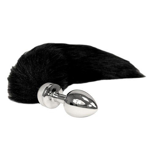 Small Butt Plug With Black Tail Small Butt Plug With Black Tail