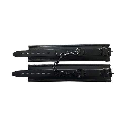 Rouge Padded Leather Ankle Cuffs Black Rouge Padded Leather Ankle Cuffs Black