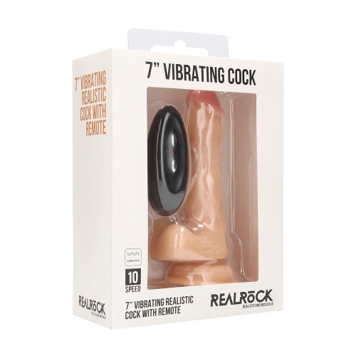 RealRock 7 Inch Vibrating Realistic Cock With Scrotum RealRock 7 Inch Vibrating Realistic Cock With Scrotum