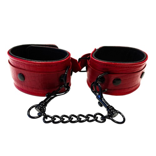 Rouge Garments Leather Croc Print Wrist Cuffs Rouge Garments Leather Croc Print Wrist Cuffs