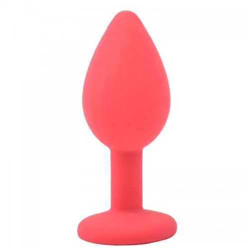 Small Red Jewelled Silicone Butt Plug