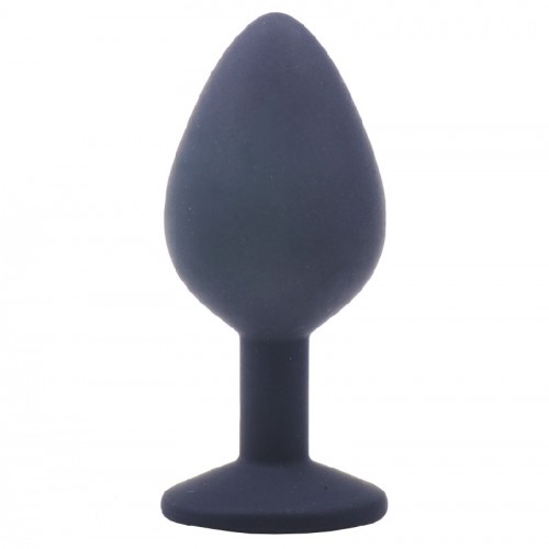 Medium Black Jewelled Silicone Butt Plug