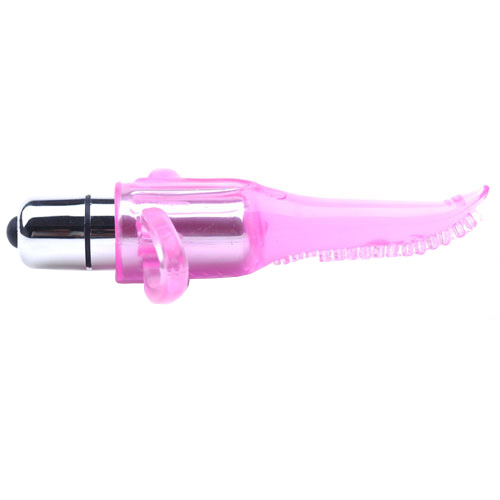 Clear Pink Vibrating Tongue Finger Vibrator Clear Pink Vibrating Tongue Finger Vibrator