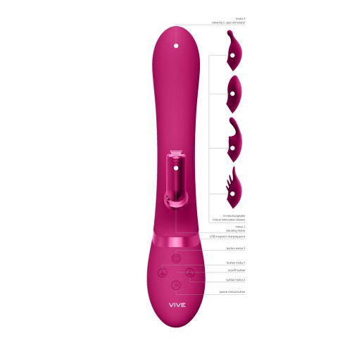 Vive Chou Double Action Interchangeable Rabbit Vibrator Pink Vive Chou Double Action Interchangeable Rabbit Vibrator Pink