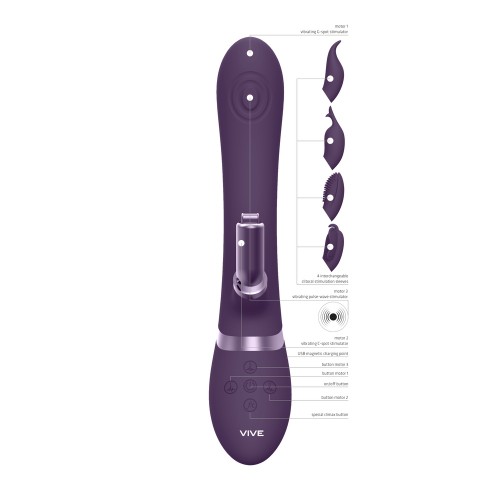 Vive Etsu Interchangeable Rabbit Vibrator Purple Vive Etsu Interchangeable Rabbit Vibrator Purple