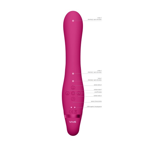 Vive Suki Triple Action Strapless Strap On Vibrator Pink Vive Suki Triple Action Strapless Strap On Vibrator Pink