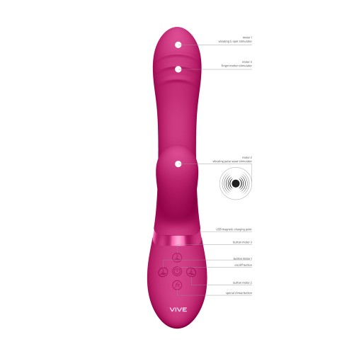 Vive Tani Finger Motion With Pulse Wave Vibrator Pink Vive Tani Finger Motion With Pulse Wave Vibrator Pink