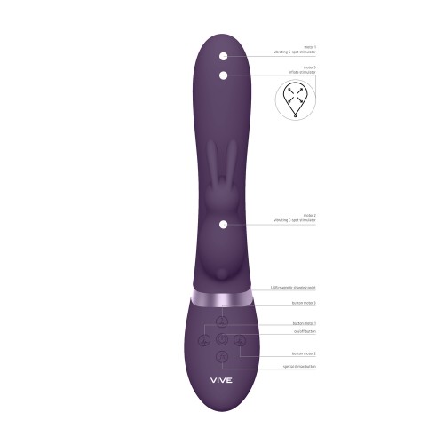 Vive Taka Triple Action Automatic Inflatable Vibrator Purple Vive Taka Triple Action Automatic Inflatable Vibrator Purple