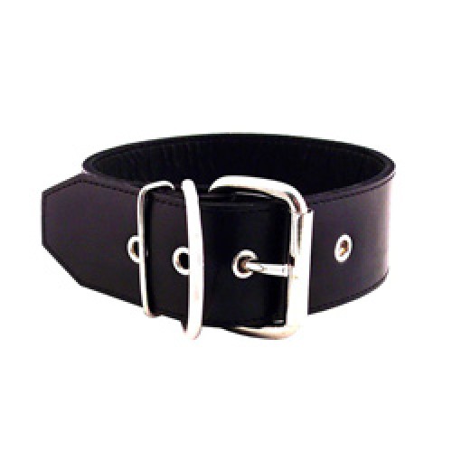Rouge Garments 50mm Plain Black Leather Collar Rouge Garments 50mm Plain Black Leather Collar