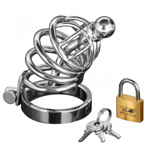 Master Series Asylum 4 Ring Locking Chastity Cage Master Series Asylum 4 Ring Locking Chastity Cage