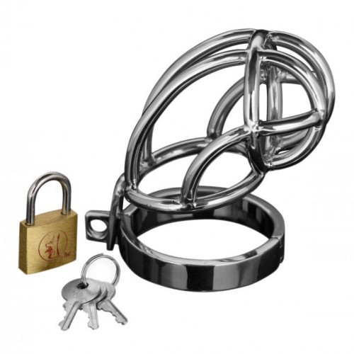 Master Series Captus Stainless Steel Locking Chastity Cage Master Series Captus Stainless Steel Locking Chastity Cage